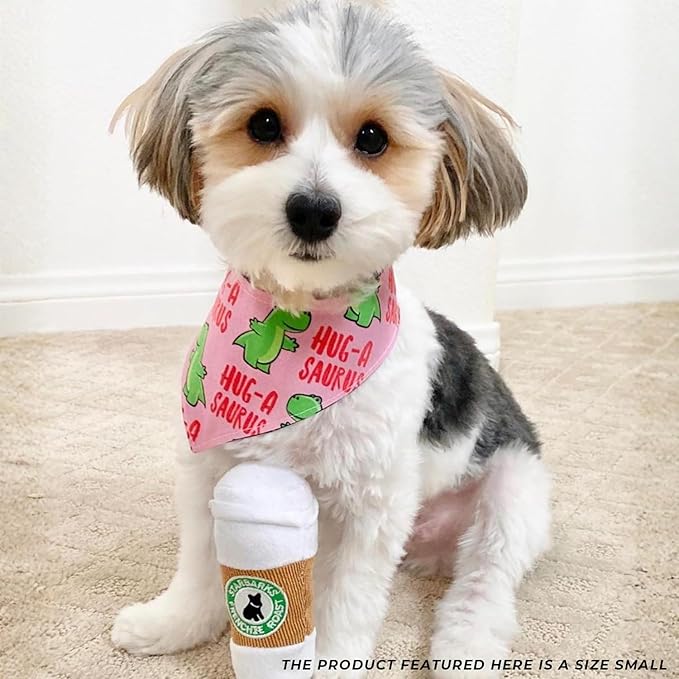 Haute Diggity Dog Starbarks Coffee Cup, Plush Designer Dog Toys with Interactive Squeaker, Stimulating Pet Enrichment, Machine-Washable & Safe Materials for All Breeds, Size Small