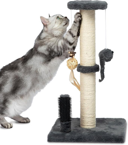 Best Pet Supplies Catify Cat Scratcher, Fun Interactive Scratchers, Posts, Poles, Claw Safe, Furniture Saver Indoor Play Support Natural Cat Behaviors Heavy Duty - Gray, 15.71 x 15.71