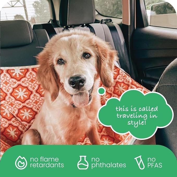 Molly Mutt 3-in-1 Back Seat Cover for Dogs, 100% Cotton Canvas Back Seat Hammock with Headrest Straps, Belt Slots, & Anchors, Non-Skid Cargo Area Cover, Machine Washable, No Harmful Chemicals, 56"x56"