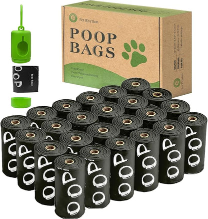 Dog Poop Bags Rolls plant-based materials - Scented & Leak-Proof dog bags for poop with Dispenser, Pet Waste Bag 13x9 Inch 24 rolls (360 Counts)
