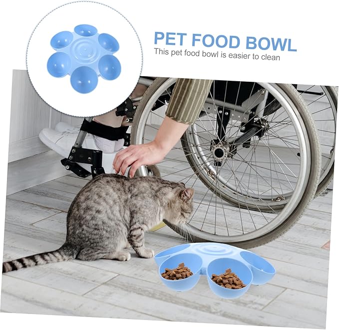 Indoor Multi-pet Feeding Bowl Flower-Shaped Pet Feeder for Cats and Dogs Easy to Plastic Cat Food Dispenser for Home Use for Multiple