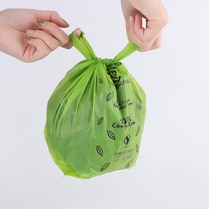 Biodegradable Cat & Dog Bags, Certified Compostable Poop Bags with Handles, 180 Count Refill Rolls, Plant Based and Leak Proof