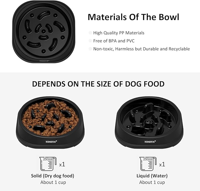 Anti-Choking Slow Feeder Dog Bowls Small Size Dog, Slow Feeder Cat Bowl, Supplies and Puzzle for Pet