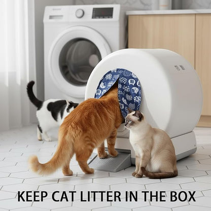 Curtain for Self Cleaning Cat Litter Box, Self-Cleaning Litter Box Curtain,Odor Blocker & Litter Scatter Shield for Cats,Easy Install, Fit for Elliptical Openings