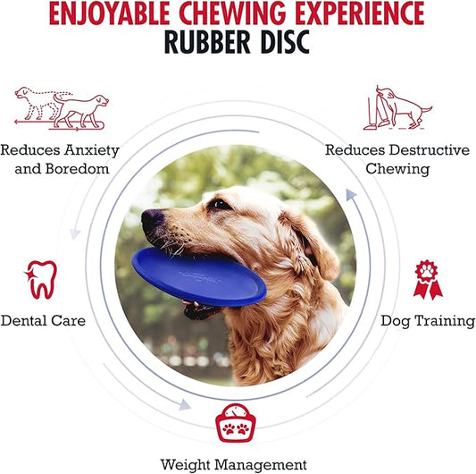 SuperChewer Tough Flying Disc Toy | Lifetime Replacement | Strong Natural Rubber | Great Dog Fetch Toys | Rubber Disc Toy for Dogs | Ultra Durable Chew Toys for Aggressive Chewers | for All Breeds