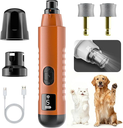 2026 New Silent Groom Pro Pet Nail Grinder, 5-Speed Dog Nail Grinder with Led Light, 40 db Quiet Painless Paws Grooming for Small Medium Large Dogs & Cats, USB Rechargeable