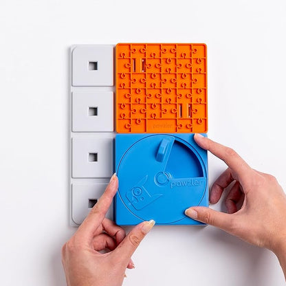 Dog Puzzle Level 1 – Beginner Interactive Dog Toy for Puppy Enrichment and Mental Stimulation – Modular Treat Dispensing Puzzle for Small to Large Dogs – Beginner Set