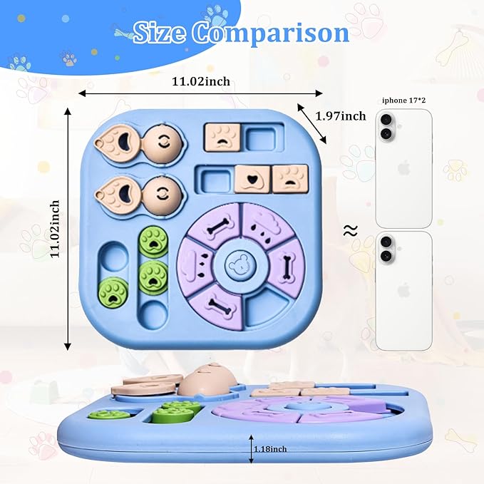 Interactive Dog Puzzle Toys for Smart Dogs - Mental Stimulation Puzzle Toys for Small & Medium Dogs, Treat Dispensing Dog Enrichment Toys for Beginner Dogs