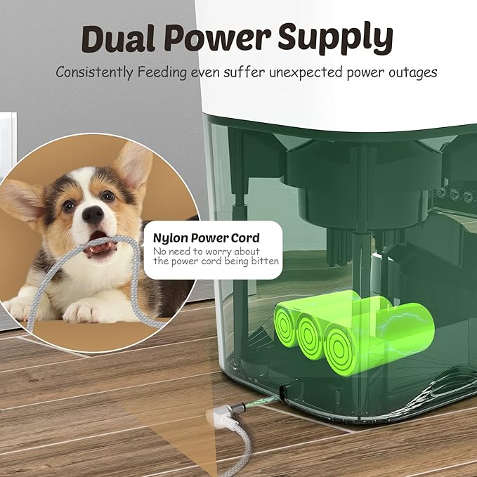 Automatic Cat Feeder, 3L Smart Cat Dry Food Dispenser with Portion Control & Timer, 1-10 Meals, Voice Recorder, Support 2.4G WiFi, Auto Pet Feeder for Cats and Small Dogs (White)