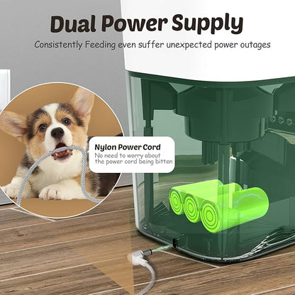 Automatic Cat Feeder, 3L Smart Cat Dry Food Dispenser with Portion Control & Timer, 1-10 Meals, Voice Recorder, Support 2.4G WiFi, Auto Pet Feeder for Cats and Small Dogs (White)