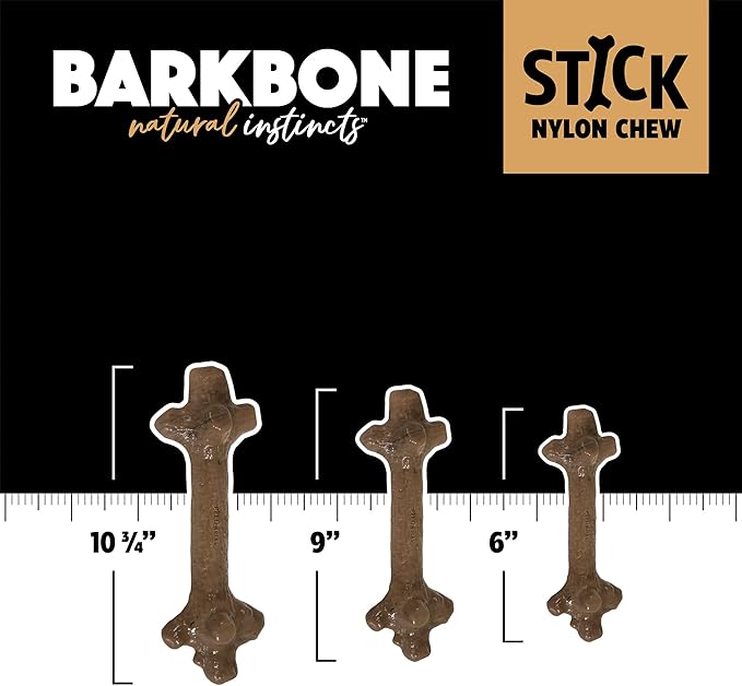Pet Qwerks Nylon Stick BarkBone - Durable Dog Toys for Aggressive Chewers - Mint Flavor - 6"