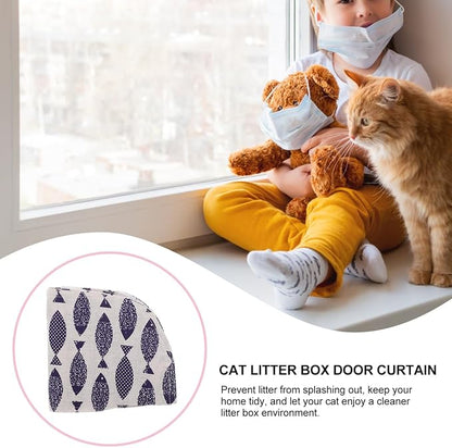 Kisangel Cat Litter Box Curtain, Self Cleaning Litter Case Door Curtain Replacement for Kitten Box