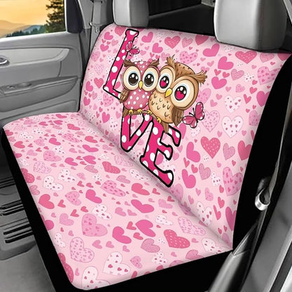 AFPANQZ Owl Hearts Car Backseat Covers Dog Seat Cushion for Rear Seat Non-Slip Soft Car Seat Covers for Dogs, Pet, Kids Seat Cover for Auto Back Seat, Bench Protective Covers