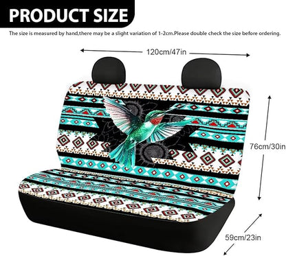 AFPANQZ Hummingbird Stripes Car Rear Seat Cover Non-Slip Stretch Universal Fit, Baby Dog Pets Work Back Seat Cover for Car Truck Van SUV Back Seats Cushion Protective