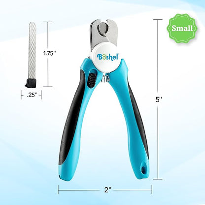 Boshel Dog and Cat Nail Clipper with Safety Guard, Razor-Sharp Toenail Cutter with Nail File, Ideal for Smaller Pets