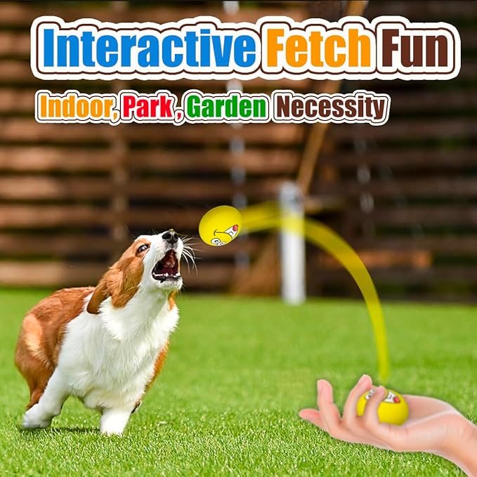 Squeaky Dog Toys for Small and Mini Dogs, Latex Soft Flat Puppy Teething Balls, Colorful Smile Face Interactive Chew Toys