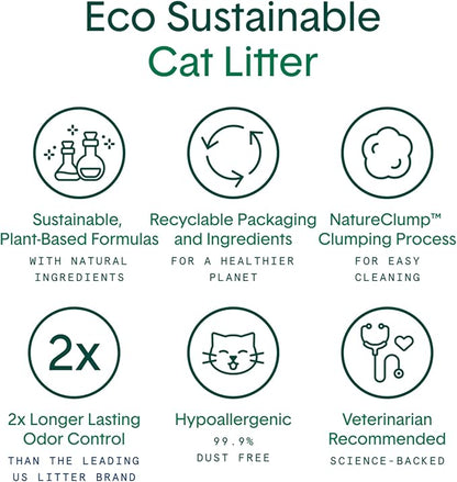 Boxie® Eco™ Farm to Box Sustainable 30 Day Odor Control Clumping Cat Litter, 6.5lb Boxiecat 99.9% Dust Free Plant-Based Kitty Litter