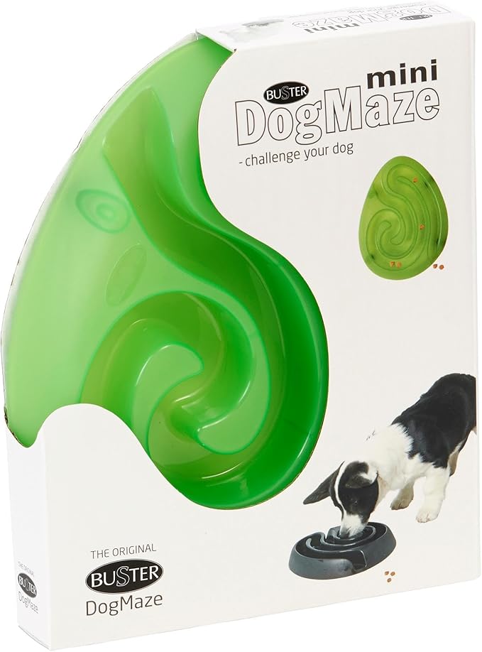 Kruuse Buster DogMaze Mini Green Bowl – Non-Toxic Interactive Slow Feeder for Better Digestion & Energy