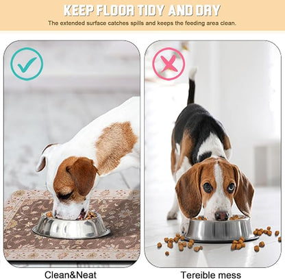Dog Food Mat for Floors Waterproof Quick Dry Pet Placemat Cat Feeding Bowls Mats for Food and Water, Eco-Friendly Dog Accessories Diatomite Pets Supplies 12" X 20"