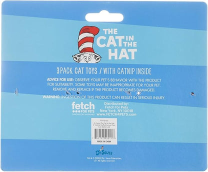 Dr. Seuss The Cat in the Hat 3 Piece Cat Toys with Catnip Inside