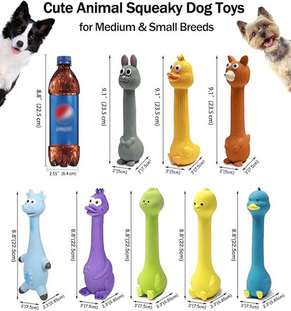 SCHITEC Squeaky Dog Toys, [2 Pack] Squawking Latex Toy with Interactive Squeaker, Squeak Rubber Duck Chicken for Medium Small Dogs