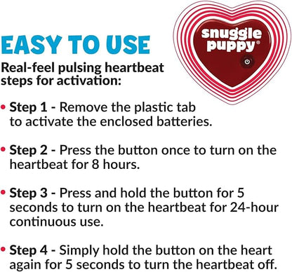 Snuggle Puppy Heartbeat Dog Toy for Puppies, Real-Feel Heartbeat, Calming Sleep Aid and Crate Training Comfort Toy with Heat Pack, Cream Plush Design