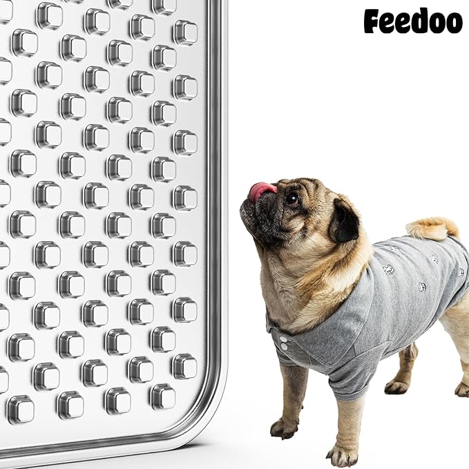 Double Layer Stainless Steel Lick Mat for Dogs & Cats, Chew-Proof & Non-Slip, Anxiety Relief, Whisker Friendly, Dishwasher-Safe Slow Feeder Pad[2Pack]