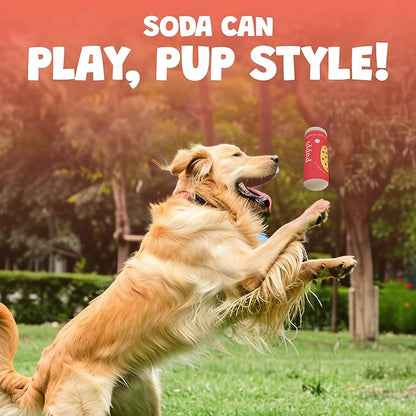 Soda Can Parody Dog Toy – Funny Squeaky Dog Toys for Interactive Play and Training – Durable, Easy to Clean, Birthday Gifts for Small, Medium and Large Dogs