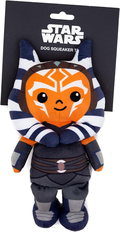 Star Wars Squeaky Plush Dog Toy for Large, Medium & Small Dogs, Ahsoka Tano, 3" x 6"