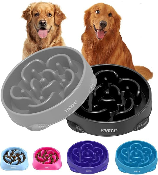 4 Cups Slow Feeder Dog Bowls Large Breed, Anti-Choking Pet Supplies, Maze Dog Food Bowl, Puzzle Feeder That Slow Down Eating 2PCS