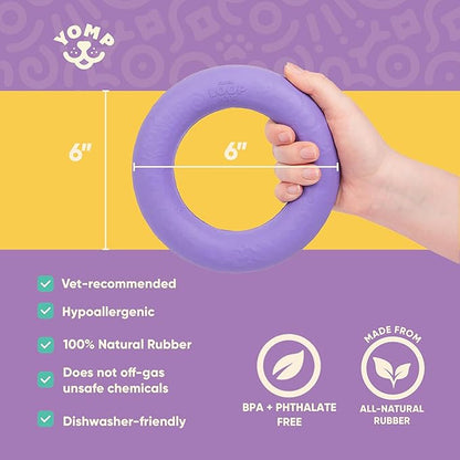 Yomp SuperLoop Max Dog Chew Ring Toy – Durable, Dishwasher Safe, for Active Play, Tug, Fetch & Chew, Freezer Safe for Teething Relief, Made of Non-Toxic, All-Natural Rubber