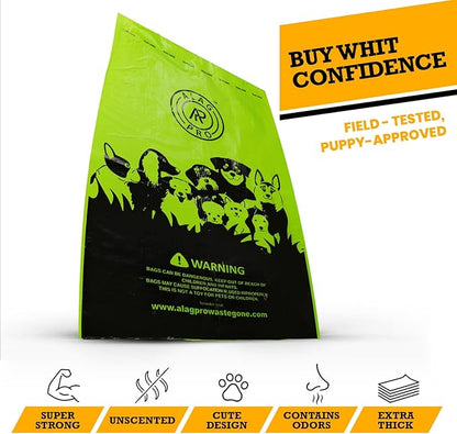 ALAGPRO® 2,000 Commercial Grade Dog Waste Station Refill Roll Bags - Fits Any Pet Waste Station - 45% Thicker than Competitor Bags - 10 Rolls of 200 Bags for Backyard, Parks & HOA's