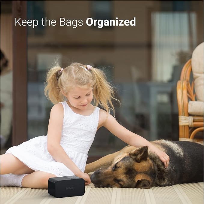 SVD.PET Dog Poop Bag Dispenser, Wall Mount Waste Bag Dispenser, Holds 8 Rolls of Waste Bags, Indoor/Outdoor Wall mount or Place on the Table (Black, Dispenser only)