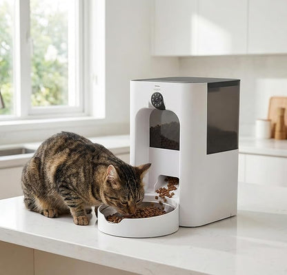 Automatic Smart Feeder with Laser Toy & Pet Camera - WiFi Cat Feeder & Dog Feeder with 2-Way Audio, Night Vision, App Control, Voice Recording, Portion Control, Easy Clean - for Cats & Dogs