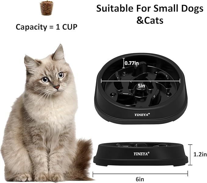 Anti-Choking Slow Feeder Dog Bowls Small Size Dog, Slow Feeder Cat Bowl, Supplies and Puzzle for Pet
