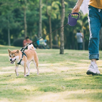 Retractable Dog Leash 16ft, Tangle-Free Expandable Leash for Medium Dogs Up to 33lbs, Easy-Adjust Lock & Anti-Slip Handle for Safe Walks