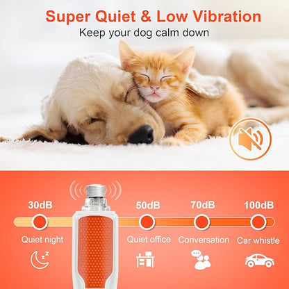 7-Speed Dog & Cat Nail Grinder with Light - Ring LED Safe to Avoid Overcut, Quiet Low Vibration & Powerful Fast, Cordless Rechargeable Toenail Trimmer for Small & Large Puppy & Breeds Paws(White)