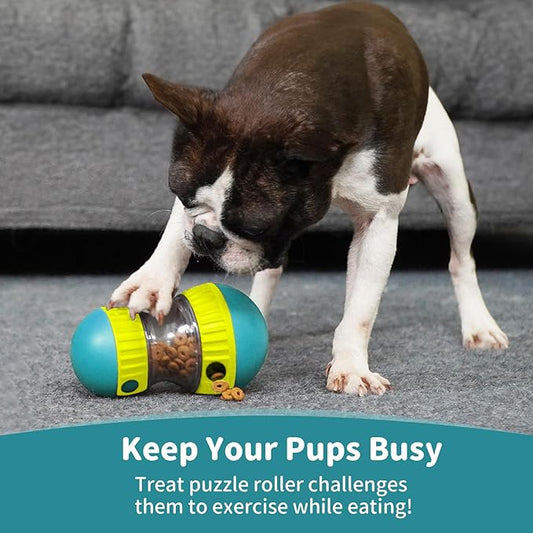 Interactive Dog Treat Puzzle Toys, Treat Dispensing Dog Enrichment Toys to Keep Them Busy, Adjustable Puppy Puzzle Feeder for Smart Dogs, Cognitive Toy for Small Medium Large Breed, Blue