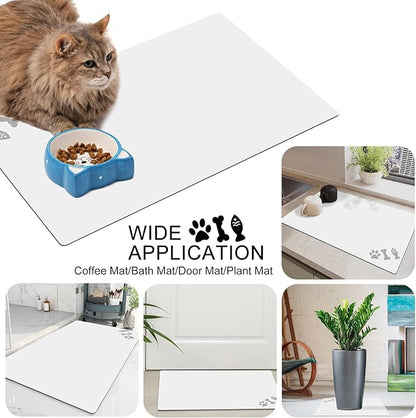 Absorbent Dog Food Mat, No Stains Quick Dry Dog Water Dispenser Mat, Pet Accessories Supplies,Easy Clean Dog Bowl Mat, Multiple Colors, Sizes & Purposes