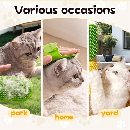 Silicone Grooming Strap Pad for Cats, 2025 New Cat Self Groomer Brush Adjustable Silicone Cat Self Groomer Brush, Multifunctional Cats Combs Massager for Cats Tree Furniture Sofa Chair Legs (Gray)