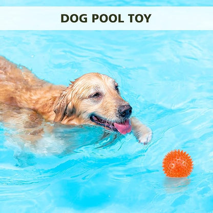 petizer 3 Pack 2.5” Squeaky Dog Toy Balls, Floating Pool Balls, Spiky Dog Balls Water Toys, Durable Interactive Fetch Toys for Puppy, Dog Chew Toys for Teething (2.5", Small Dog)