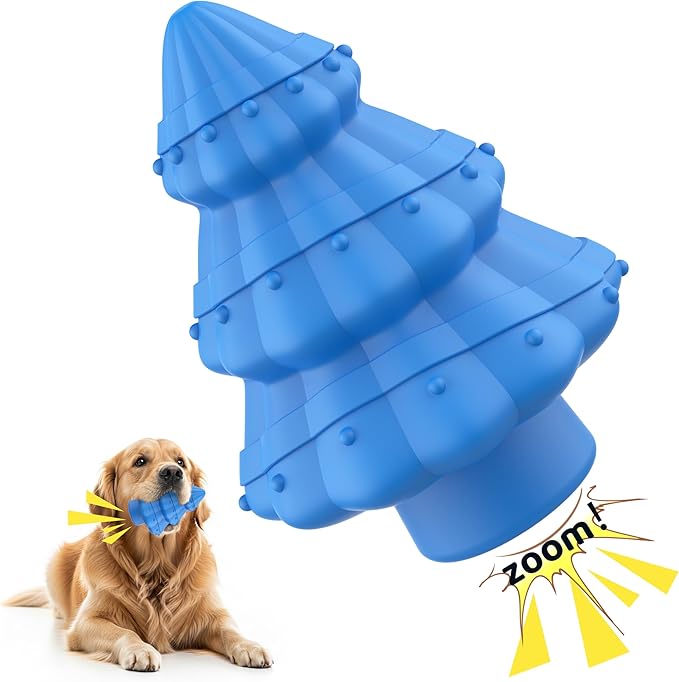 Dog Chew Toy-Tough&Durable Dog Toys for Aggressive Chewers,Christmas Tree Style&Beef Smell Squeaky Chew Toy -for Small Medium and Large Dogs.