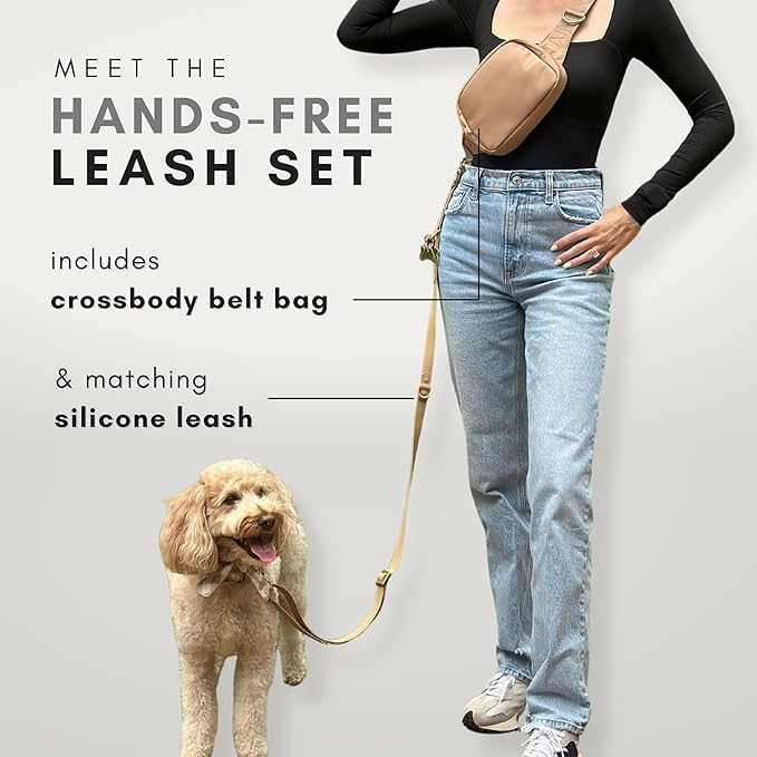 Hands Free Leash and Belt Bag | Chestnut Belt Bag + Leash