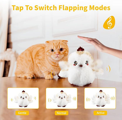 Gigwi Interactive Cat Toys for Indoor Cats, Flapping and Chirping Catnip Toys for Cat Exercise, Automatic Cat Toy with Beating Wings & Real Feather Tail, Rechargeable Cat Kicker Toy Princess