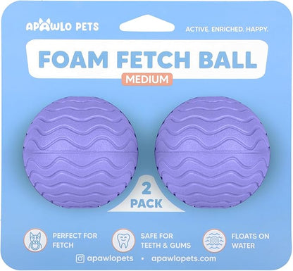Foam Fetch Ball for Dogs – Durable EVA Foam Dog Ball, Interactive Chew Toy for Dogs, Lightweight Floating Ball for Water, Pool & Outdoor Fetch Games (Purple, Medium)
