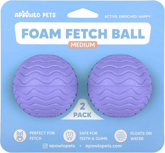 Foam Fetch Ball for Dogs – Durable EVA Foam Dog Ball, Interactive Chew Toy for Dogs, Lightweight Floating Ball for Water, Pool & Outdoor Fetch Games (Purple, Medium)