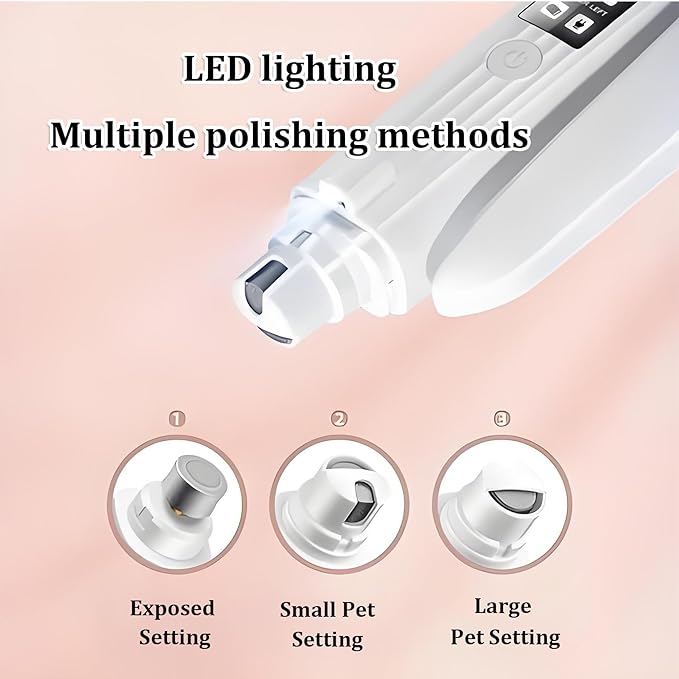 2 in 1 Dog Nail Trimmers & Clippers with LED Lights & Display,Splash Guard,Multiple Grinding Methods, Ultra-Quiet,USB Rechargeable, for Small, Medium, and Large Cats & Dogs