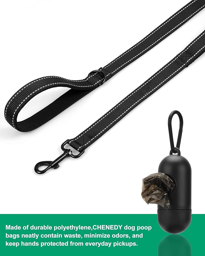 Dog Leash, Heavy Duty Dog Leash, Leashes for Large Breed Dogs .5FT.6FT, Double Handle Dog Leash, Reflective Training Lead, Perfect for Medium to Large Dogs(5FT, Red)