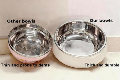Stainless Steel Dog Bowls,32 oz. Dog Food Bowls,Insulated Dog Bowl,Non Slip,Dishwasher Safe