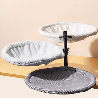 Adjustable Cats Hammock for Desk Space Saving Steel Frame Fabric Ergonomic Pet Bed for Small Cats